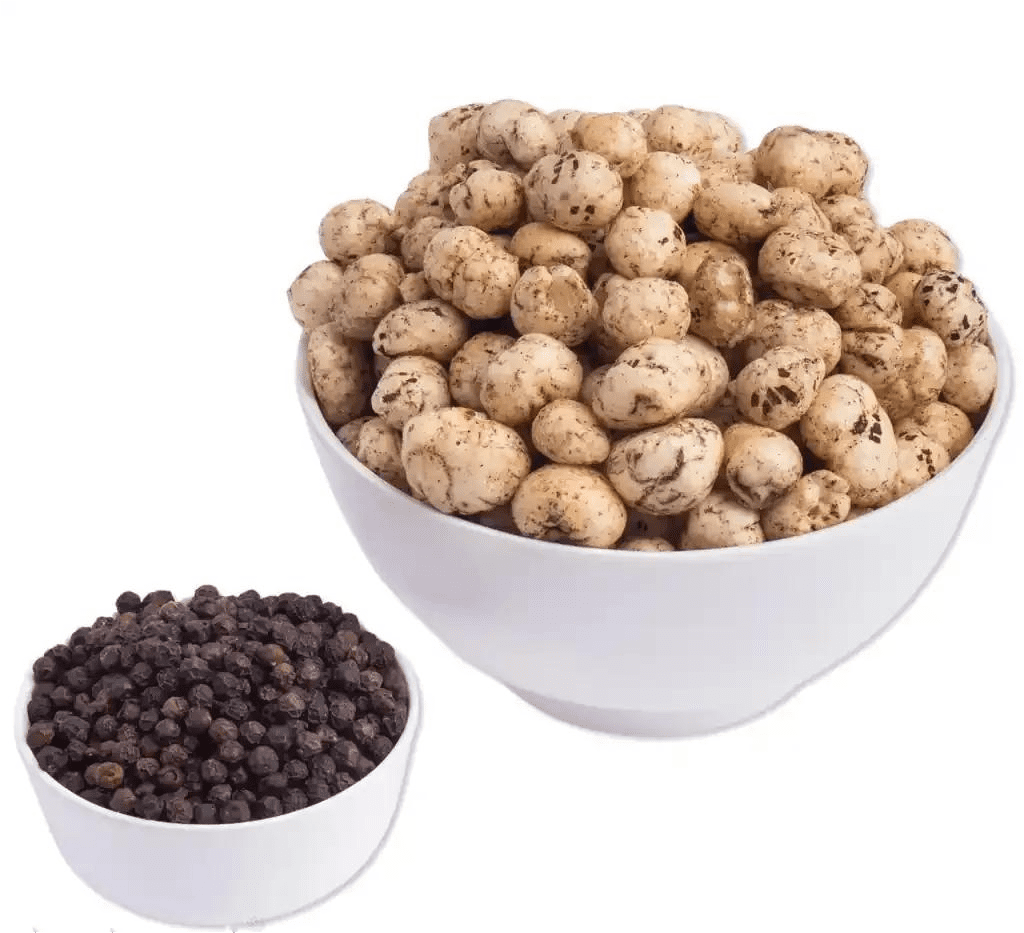 Himalayan salt and black pepper roasted makhana in bowl